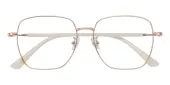 Square Eyeglasses, Full Frame Rose Gold Metal|TR90|blend material - FM1654