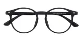 Round Eyeglasses, Full Frame Black TR90 - FP2507