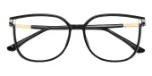 Cat Eye Eyeglasses, Full Frame Black TR90 - FP2511