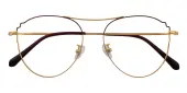 Aviator Eyeglasses, Full Frame Golden Titanium - FT0561