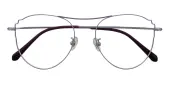 Aviator Eyeglasses, Full Frame Silver Titanium - FT0562