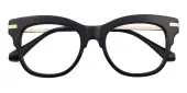 Cat Eye Eyeglasses, Full Frame Black Plastic - FZ1818