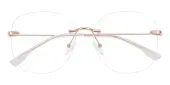 Polygon Eyeglasses, Rimless Frame Rose Gold Metal - RM0307