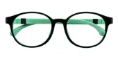 Round Eyeglasses, Full Frame Black/Green TR90|Silica-gel - FP2487