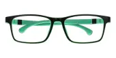 Rectangle Eyeglasses, Full Frame Black/Green TR90|Silica-gel - FP2489