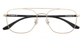 Aviator Eyeglasses, Full Frame Golden Metal - FM1669