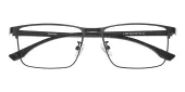 Rectangle Eyeglasses, Full Frame Black Metal - FM1712