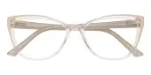 Cat Eye Eyeglasses, Full Frame Crystal Plastic - FP2544