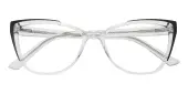 Cat Eye Eyeglasses, Full Frame Crystal Plastic - FP2545