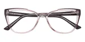 Cat Eye Eyeglasses, Full Frame Crystal/Purple Plastic - FP2546