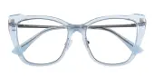 Cat Eye Eyeglasses, Full Frame Blue Plastic - FZ1884