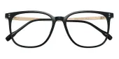 Square Eyeglasses, Full Frame Black TR90|Metal|blend material - FP2108