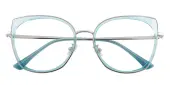 Cat Eye Eyeglasses, Full Frame Blue TR90|Metal - FP2561