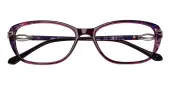 Rectangle Eyeglasses, Full Frame Purple/Floral TR90 - FP1938