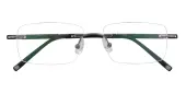 Rectangle Eyeglasses, Rimless Frame Gunmetal Titanium - RM0312