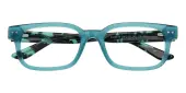 Rectangle Eyeglasses, Full Frame Cyan Plastic - FZ1950