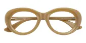 Cat Eye|Oval Eyeglasses, Full Frame Brown Plastic - FZ1969
