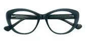 Cat Eye Eyeglasses, Full Frame Dark Green Plastic - FZ1973