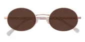 Oval Sunglasses, Full Frame Rose Gold Metal - SUP1340