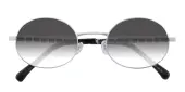 Oval Sunglasses, Full Frame Silver Metal - SUP1343