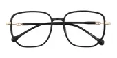 Polygon Eyeglasses, Full Frame Black TR90 - FP2607