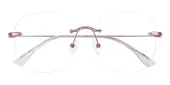 Polygon Eyeglasses, Rimless Frame Purple Metal - RM0313