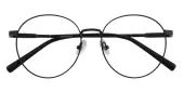 Round Eyeglasses, Full Frame Black Metal - FM1792