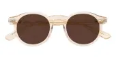 Round Sunglasses, Full Frame Light Orange Plastic - SUP1389