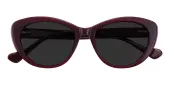 Cat Eye Sunglasses, Full Frame Burgundy Plastic - SUP1406
