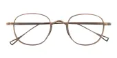 Round Eyeglasses, Full Frame Bronze Titanium - FT0601