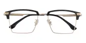 Rectangle Eyeglasses, Full Frame Black/Golden Plastic - FZ1962