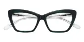 Cat Eye Eyeglasses, Full Frame Green Plastic - FZ1991