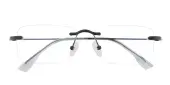 Rectangle Eyeglasses, Rimless Frame Black Metal - RM0320