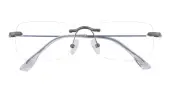 Rectangle Eyeglasses, Rimless Frame Gunmetal Metal - RM0321