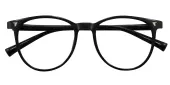 Round Eyeglasses, Full Frame Black TR90 - FP2384