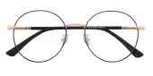 Round Eyeglasses, Full Frame Black Metal - FM1813