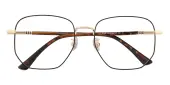 Polygon Eyeglasses, Full Frame Black Metal|TR90 - FM1820