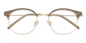 Round|Browline Eyeglasses, Full Frame Green Metal|TR90 - FP2641