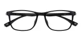 Rectangle Eyeglasses, Full Frame Black TR90 - FP2642