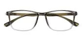 Rectangle Eyeglasses, Full Frame Amber Green TR90 - FP2643
