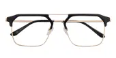 Aviator|Browline Eyeglasses, Full Frame Black/Golden TR90|Metal - FP2661