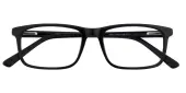 Rectangle Eyeglasses, Full Frame Black Plastic - FZ2015