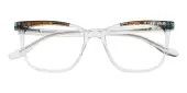 Cat Eye Eyeglasses, Full Frame Crystal/Stripe Plastic - FZ2028