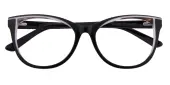 Cat Eye Eyeglasses, Full Frame Black Plastic - FZ2030