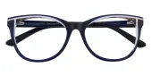 Cat Eye Eyeglasses, Full Frame Blue Plastic - FZ2031