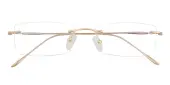 Rectangle Eyeglasses, Rimless Frame Golden Titanium - RM0327