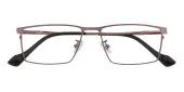 Rectangle Eyeglasses, Full Frame Brown Titanium - FT0631