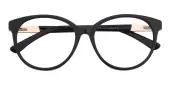 Oval|Cat Eye Eyeglasses, Full Frame Black Plastic - FZ2040