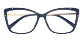 Cat Eye Eyeglasses, Full Frame Blue TR90|Metal - FP2697