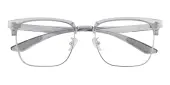 Rectangle|Browline Eyeglasses, Full Frame Gray/Silver TR90|Metal - FP2701